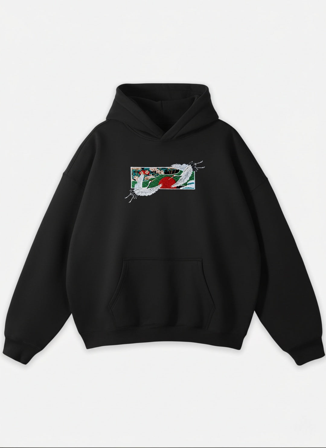 RED-CROWNED CRANE OVERSIZED HOODIE